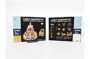 *KLOCKI magnet, 102 el, swiecące,  LED  kart.