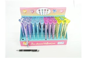 AST. DŁUGOPIS x 48 diament serce, 4 kol.,   displ.