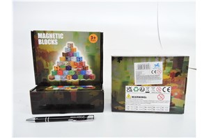 KLOCKI magnetyczne, 16,5x13x6 cm 58 el.