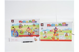 KLOCKI magnetyczne, 38 el., 3+, kształty,    kart.