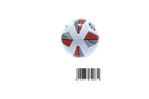 PIŁKA nożna, szyta, LOPTA, pomarańcz-biała, roz.5