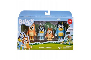*BLUEY figurki zest. 4 Pak,  Rodzinka, 3+	