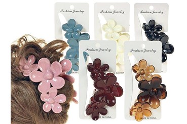 AST. SPINKA x 12 DO WŁOSÓW, kwiaty, 11x5 cm., fol.