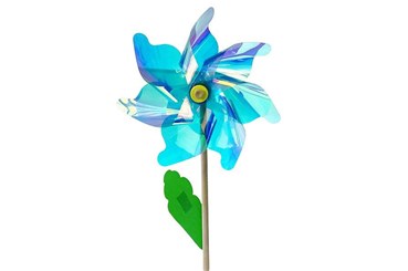 WIATRACZEK neonowy śr.32cm drewniany trzonek 60 cm