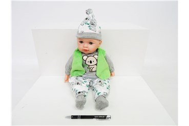 LALKA BOBAS dźw. 42 cm, ubranie w koale