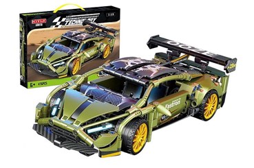 KLOCKI model auta 1:18, 476 el. zielony