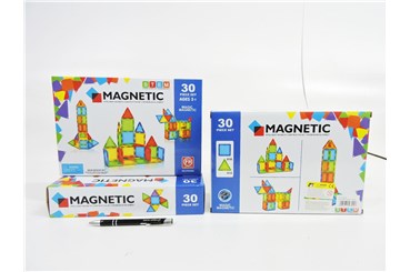 KLOCKI magnetyczne 30 el., 34x24,5x6cm