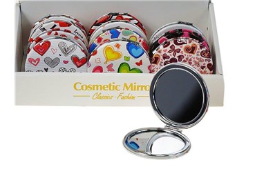 *AST. LUSTERKO x 12 dwustronne śred.7cm, serduszka