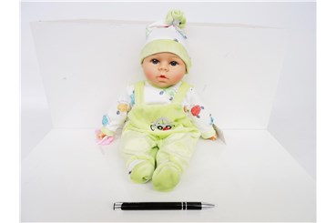 *LALKA BOBAS 35 cm, dźw, zielone ubranie
