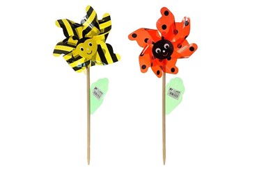 Wiatraczek śred.21cm, z drewnanym trzonkiem dł.40c