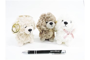 AST. BRELOK, pluszowy piesek, 3 kol.