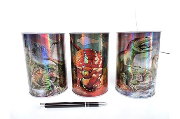 AST. SKARBONKA metal. dinozaury, holo, 2 wz.