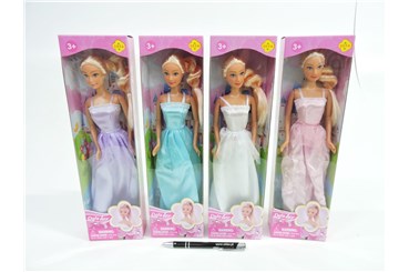 AST. LALKA w sukni, blond warkocz, 4 wz.,    kart.