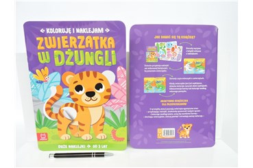 KSIĄŻ. Koloruję i naklejam. Zwierzątka w dżungli