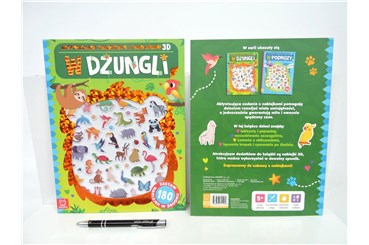 KSIĄŻ. Książeczka z naklejkami 3D, W DŻUNGLI
