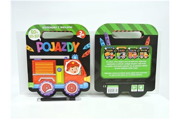 KSIĄŻ. Eo eo eo! Pojazdy, kolorowanka z naklej.
