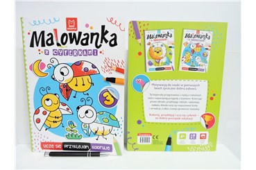 KSIĄŻ. Malowanka z cyferkami, uczę się, przyklejam