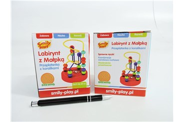 SMILY LABIRYNT z małpką, drew., przepla 9m+, kart