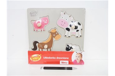 SMILY UKŁADANKA drew., zwierzęta farma, 4 el.