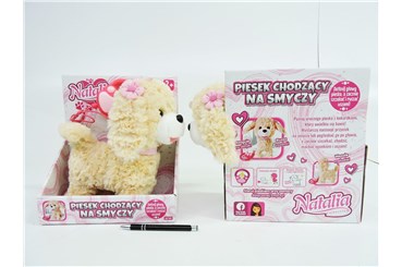 Piesek chodzący na smyczy Natalia