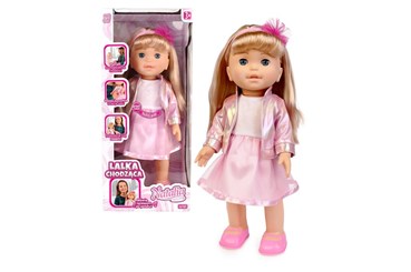 LALKA NATALIA CHODZĄCA 40 cm rózwa sukienka