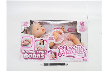 *LALKA BOBAS NATALIA, 41 cm, ze smoczkiem mimiczny