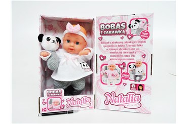 LALKA Natalia BOBAS, 33 cm, z zabawką,      kart.