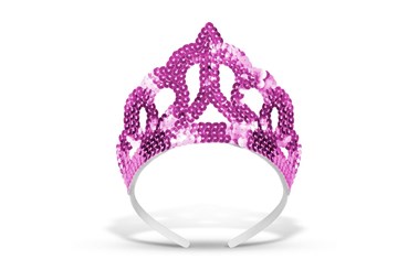 TIARA, cekinowa, róż., 11x13x8,5 cm