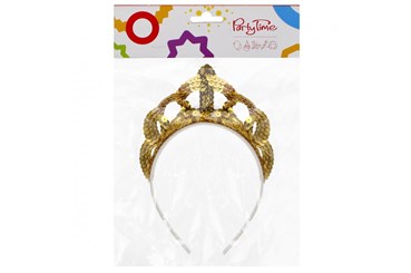 TIARA, cekinowa, złota, 11x13x8,5 cm