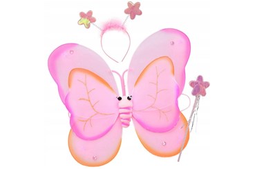 KOMPLET MOTYLA, skrzydełka, róż.