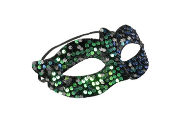 MASKA WENECKA, z cekinami - ciemna, 24x5 cm