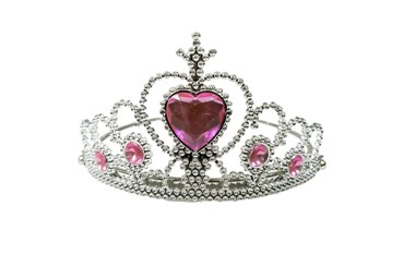TIARA z kryształkami, róż., 18,5x15 cm
