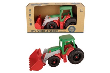 TRAKTOR plastikowy z łyżką, 16x34 cm,   kart.