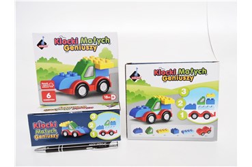 KLOCKI MAŁYCH GENIUSZY - Autko bolid, 6 el.
