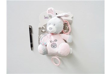NEW BABY POZYTYWKA króliczek, 18 cm, różowy, 0+