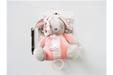 *NEW BABY POZYTYWKA króliczek, 18 cm, róż.