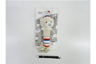 NEW BABY PISZCZEK, pałka, 17 cm, miś z balonikiem