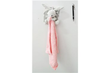 NEW BABY MILUŚ RĘCZNICZEK ODPINANY króliczek, róż.