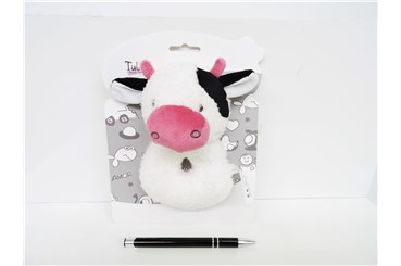 NEW BABY GRZECHOTKA krówka biało-bordowa 18 cm