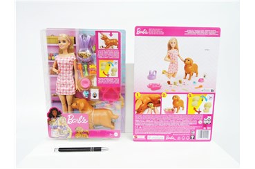 BARBIE LALKA zest. Narodziny piesków, kart.