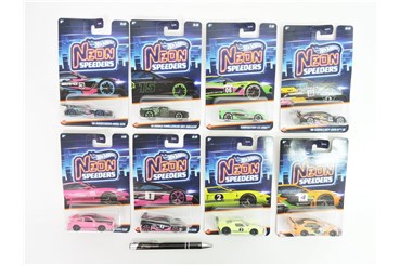 *AST. HW AUTO metal., neon speeders, 8 wz.,  blist