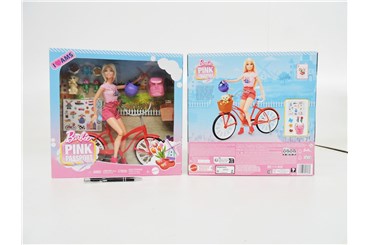 BARBIE LALKA Pink Passport na rowerze   /3