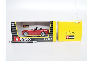 *BBURAGO metal. 1:24, FIAT 124, SPIDER.18cm. red