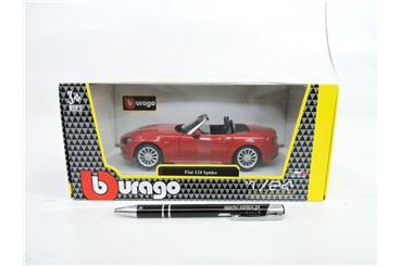 BBURAGO metal. 1:24 FIAT 124 SPIDER.18cm. red