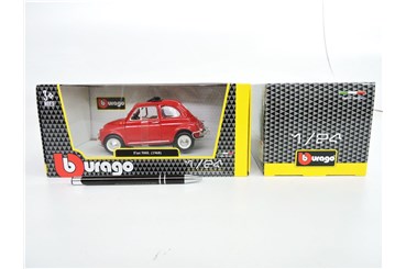 *BBURAGO metal. 1:24 FIAT 500L 1968, czer.