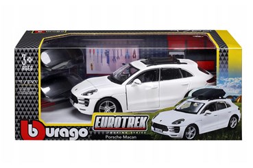 BBURAGO metal, 1:24 EUROTREK PORSCHE MACAN biały