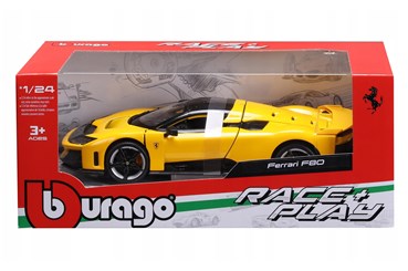 BBURAGO metal, 1:24 FERRARI R & P F80 żółte