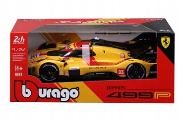 BBURAGO metal, 1:24 FERRARI RACING Le mans żółty