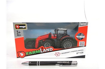 *BBURAGO metal., Traktor z ładowarką, MASSEY 10 cm
