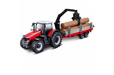 *BBURAGO metal. TRAKTOR Massey F. z drewnem  10cm